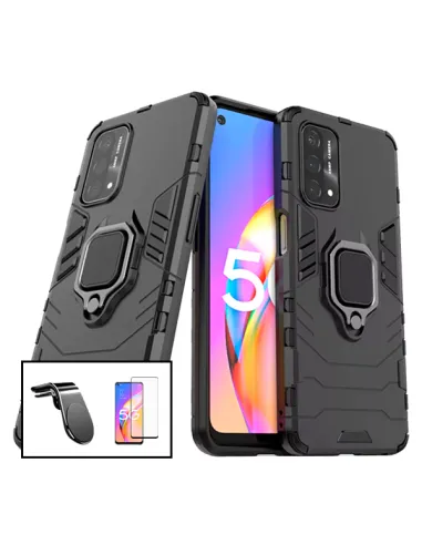 Kit Vidro Premium Full Cover + Capa Military  + Suporte Magnético L para OnePlus Nord N200 5G