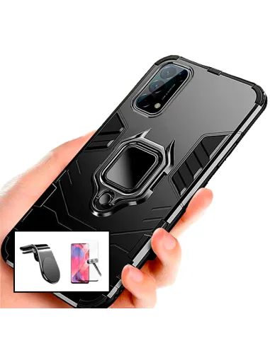 Kit Vidro Premium Full Cover + Capa Military  + Suporte Magnético L para Oppo Find X3 Lite