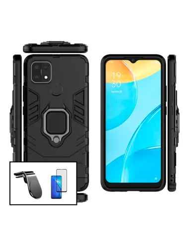 Kit Vidro Premium Full Cover + Capa Military  + Suporte Magnético L para Realme C25