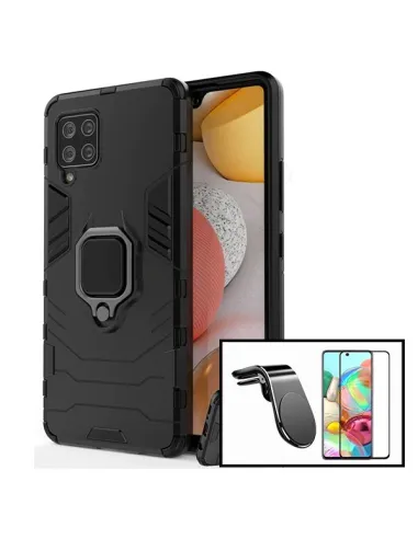 Kit Vidro Premium Full Cover + Capa Military  + Suporte Magnético L para Samsung Galaxy A42 5G