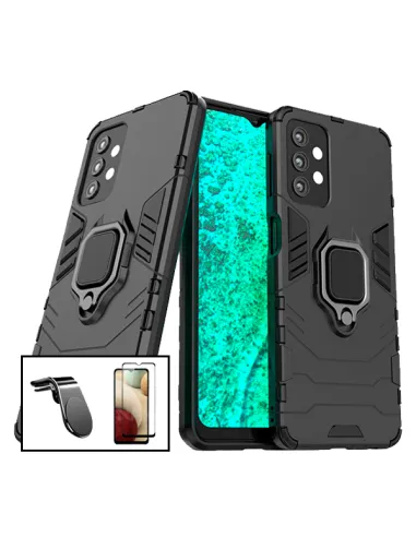 Kit Vidro Premium Full Cover + Capa Military  + Suporte Magnético L para Samsung Galaxy M32 5G