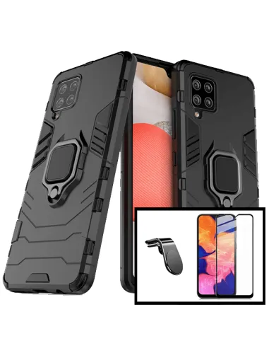 Kit Vidro Premium Full Cover + Capa Military  + Suporte Magnético L para Samsung Galaxy M42 5G