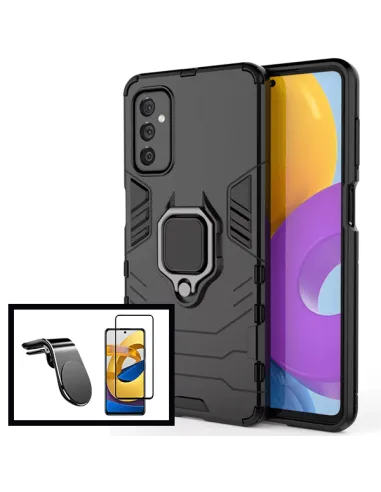 Kit Vidro Premium Full Cover + Capa Military  + Suporte Magnético L para Samsung Galaxy M52 5G