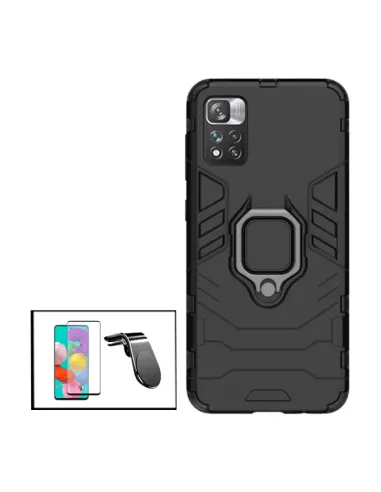 Kit Vidro Premium Full Cover + Capa Military  + Suporte Magnético L para Xiaomi 11i