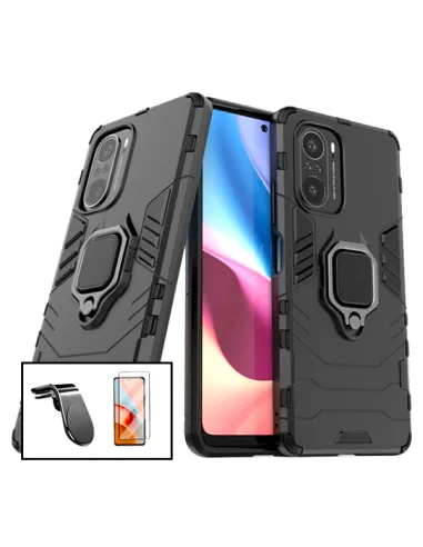 Kit Vidro Premium Full Cover + Capa Military  + Suporte Magnético L para Xiaomi Mi 11i