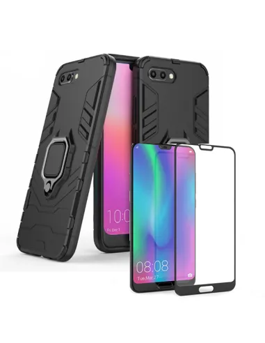 Kit Vidro Premium Full Cover + Capa Military  para Huawei Honor 10