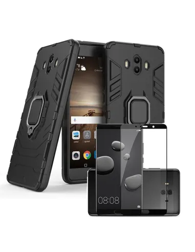 Kit Vidro Premium Full Cover + Capa Military  para Huawei Mate 10