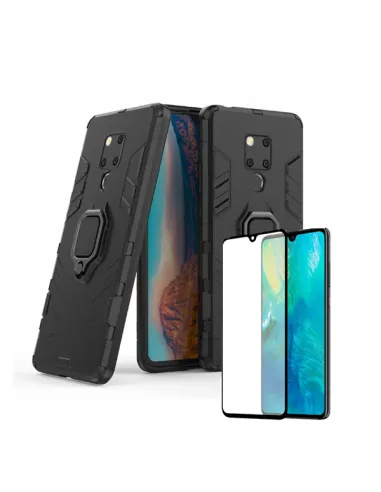 Kit Vidro Premium Full Cover + Capa Military  para Huawei Mate 20