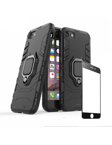 Kit Vidro Premium Full Cover + Capa Military  para iPhone SE 2022