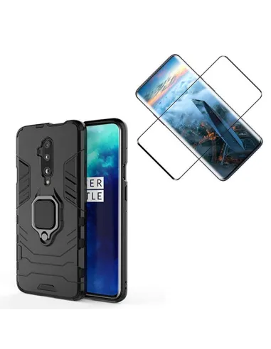 Kit Vidro Premium Full Cover + Capa Military  para OnePlus 7T Pro