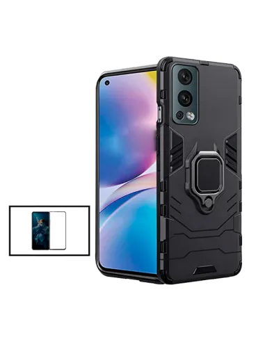 Kit Vidro Premium Full Cover + Capa Military  para OnePlus Nord 2 5G