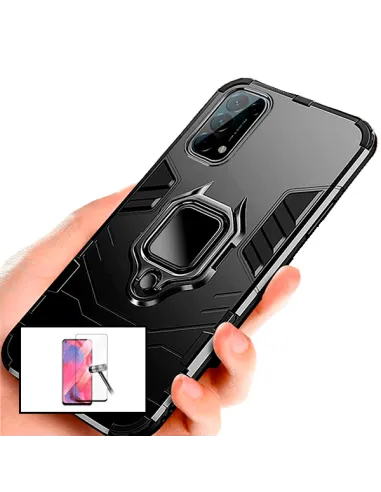 Kit Vidro Premium Full Cover + Capa Military  para Oppo Reno5 4G