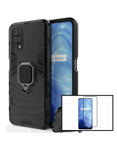 Kit Vidro Premium Full Cover + Capa Military  para Realme V5 5G