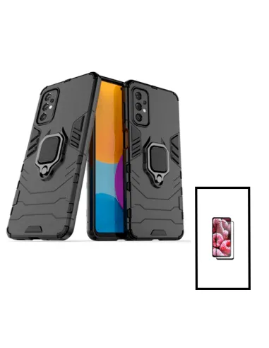 Kit Vidro Premium Full Cover + Capa Military  para Samsung Galaxy A23 5G - Preto