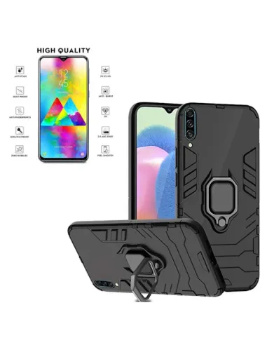 Kit Vidro Premium Full Cover + Capa Military  para Samsung Galaxy A30s