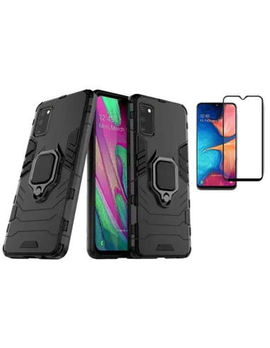 Kit Vidro Premium Full Cover + Capa Military  para Samsung Galaxy A41