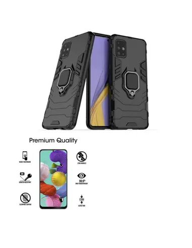 Kit Vidro Premium Full Cover + Capa Military  para Samsung Galaxy A51