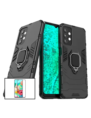 Kit Vidro Premium Full Cover + Capa Military  para Samsung Galaxy A72