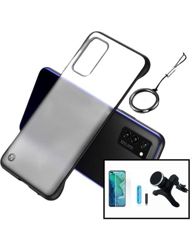 Kit Película de Vidro Nano Curved UV + Capa Invisible Bumper + Suporte Magnético de Carro Reforçado para Samsung Galaxy Note 10 