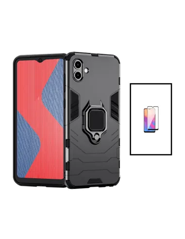 Kit Vidro Premium Full Cover + Capa Military  para Samsung Galaxy M13 5G - Preto