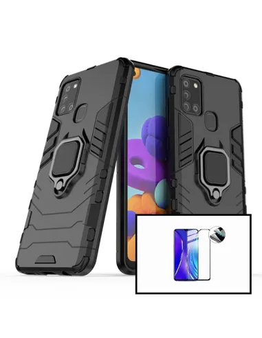 Kit Vidro Premium Full Cover + Capa Military  para Samsung Galaxy M31