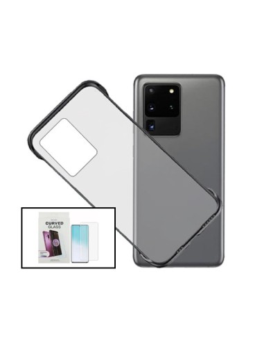 Kit Película de Vidro Nano Curved UV + Capa Invisible Bumper para Samsung Galaxy S20 Pro