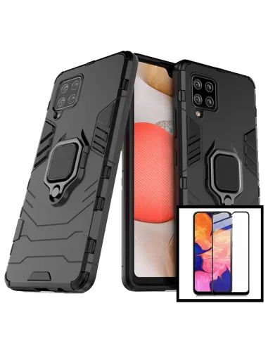 Kit Vidro Premium Full Cover + Capa Military  para Samsung Galaxy M42 5G