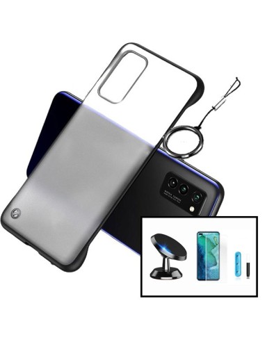 Kit Película de Vidro Nano Curved UV + Capa Naked Bumper + Suporte Magnético de Carro para Samsung Galaxy Note 10 - Preto