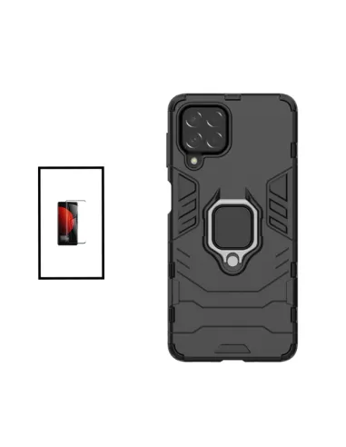 Kit Vidro Premium Full Cover + Capa Military  para Samsung Galaxy M53 - Preto