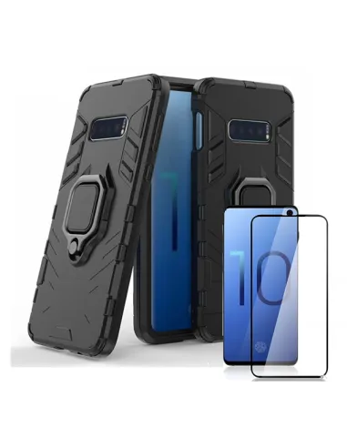 Kit Vidro Premium Full Cover + Capa Military  para Samsung Galaxy S10 E