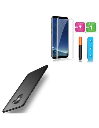 Kit Película de Vidro Nano Curved UV + Capa Naked Bumper para Samsung Galaxy S9 - Preto