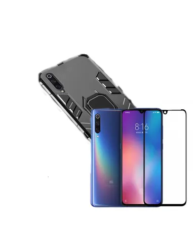 Kit Vidro Premium Full Cover + Capa Military  para Xiaomi Mi 9