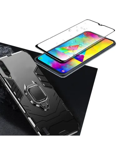 Kit Vidro Premium Full Cover + Capa Military  para Xiaomi Mi 9 Lite