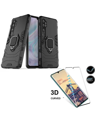 Kit Vidro Premium Full Cover + Capa Military  para Xiaomi Mi Note 10 Lite