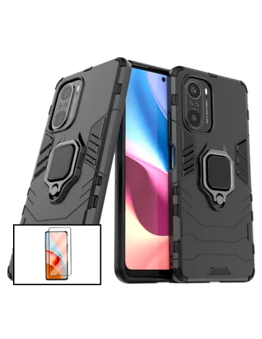 Kit Vidro Premium Full Cover + Capa Military  para Xiaomi Poco F3