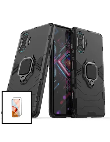 Kit Vidro Premium Full Cover + Capa Military  para Xiaomi Poco F3 GT