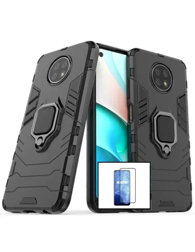 Kit Vidro Premium Full Cover + Capa Military  para Xiaomi Poco M3