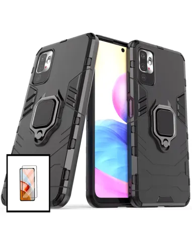 Kit Vidro Premium Full Cover + Capa Military  para Xiaomi Poco M3 Pro