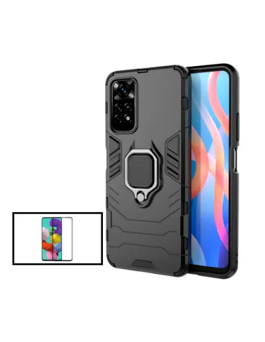 Kit Vidro Premium Full Cover + Capa Military  para Xiaomi Poco M4 Pro