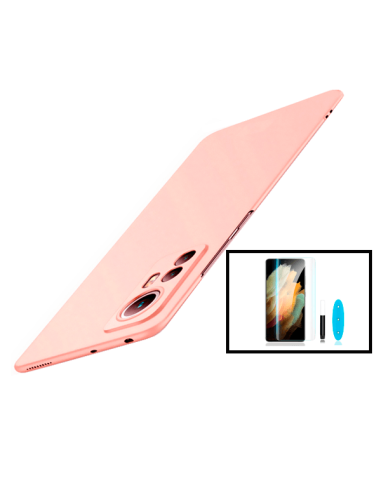 Kit Película de Vidro Nano Curved UV + Capa SlimShield para Xiaomi 12X - Rosa