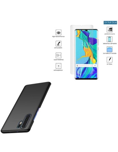Kit Película de Vidro Nano Curved UV + Capa SlimShield Preto para Huawei P30 Pro - Preto