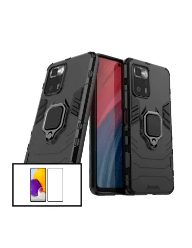 Kit Vidro Premium Full Cover + Capa Military  para Xiaomi Poco X3 GT