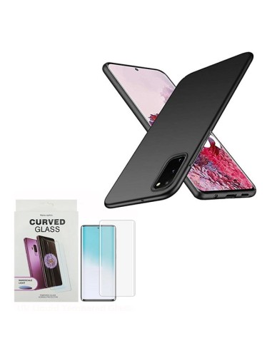 Kit Película de Vidro Nano Curved UV + Capa SlimShield Preto para Samsung Galaxy S20 - Preto