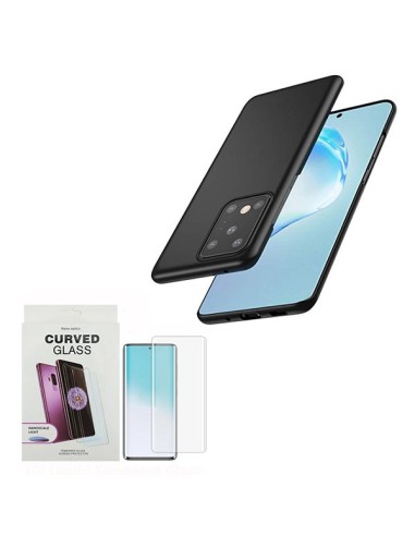 Kit Película de Vidro Nano Curved UV + Capa SlimShield Preto para Samsung Galaxy S20 Ultra - Preto