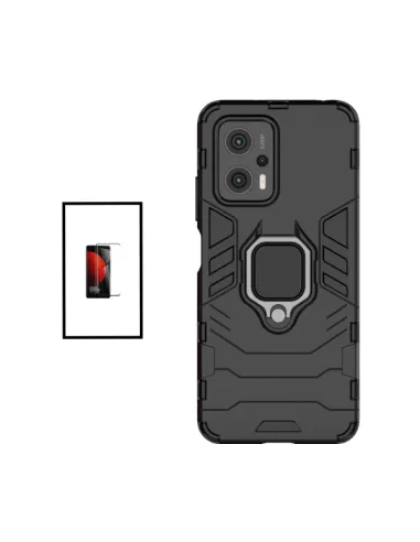 Kit Vidro Premium Full Cover + Capa Military  para Xiaomi Poco X4 GT - Preto