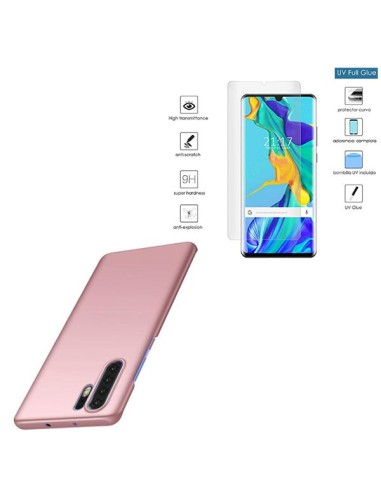 Kit Película de Vidro Nano Curved UV + Capa SlimShield Rosa para Huawei P30 Pro New Edition - Rosa