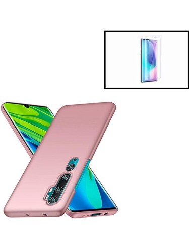 Kit Película de Vidro Nano Curved UV + Capa SlimShield Rosa para Xiaomi Mi Note 10 Lite - Rosa