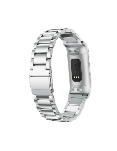 Bracelete Aço Stainless Lux + Ferramenta para Fitbit Ace 2 - Cinza