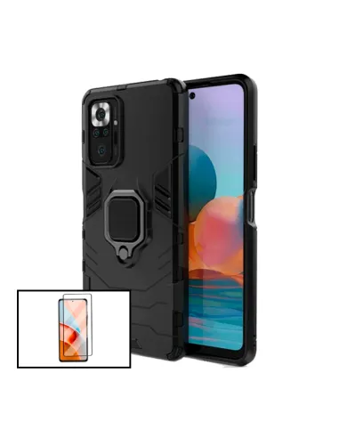 Kit Vidro Premium Full Cover + Capa Military  para Xiaomi Redmi Note 10 Pro