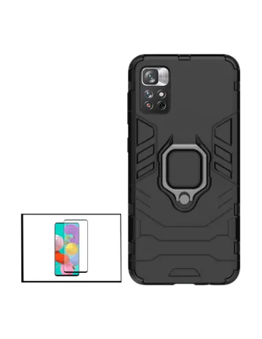 Kit Vidro Premium Full Cover + Capa Military  para Xiaomi Redmi Note 11